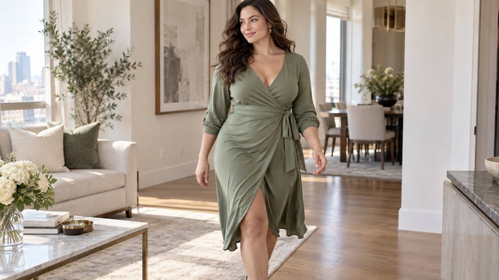 Hourglass body shape outfits with balanced proportions